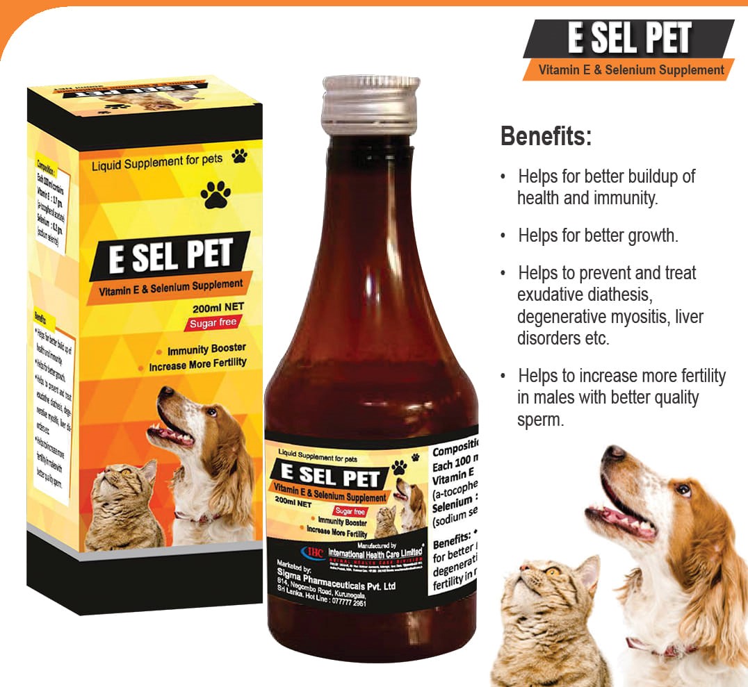 E SEL PET(Vitamin E & Selenium) Supplement 200ml Buy Online in Sri